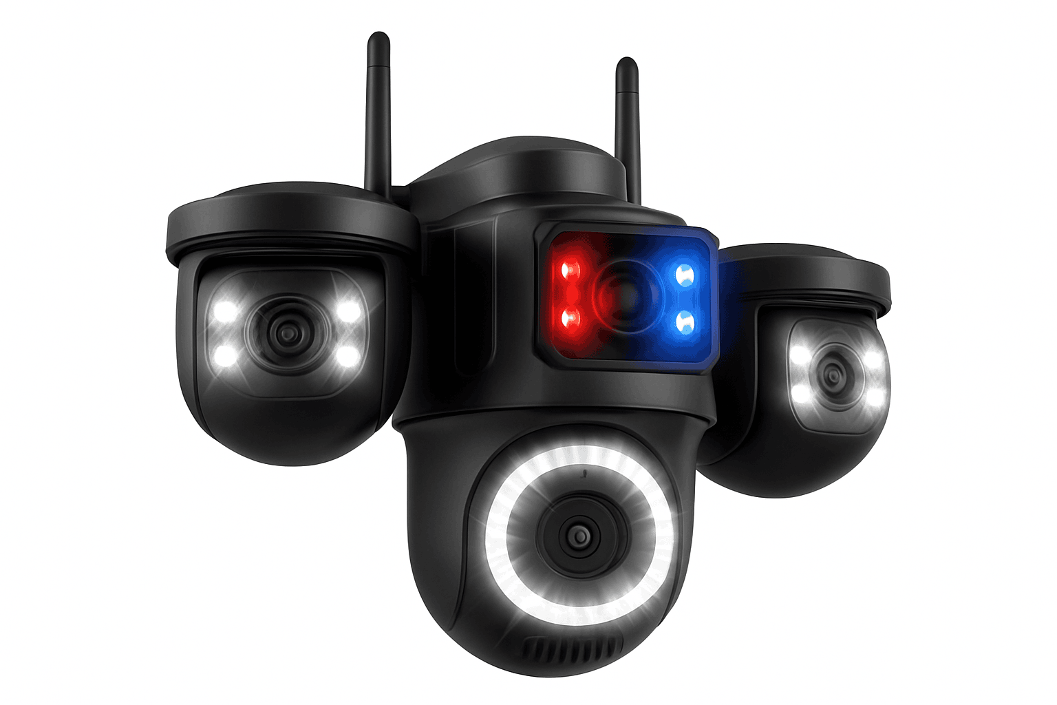 Outdoor Triple-Lens PTZ WiFi IP Camera with AI Motion Detection-Camera NO Card / EU Plug / Poland