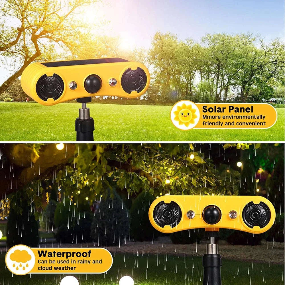 Outdoor Waterproof Solar Motion Alarm Detector 130dB 13-Sound Siren-YELLOW / United States