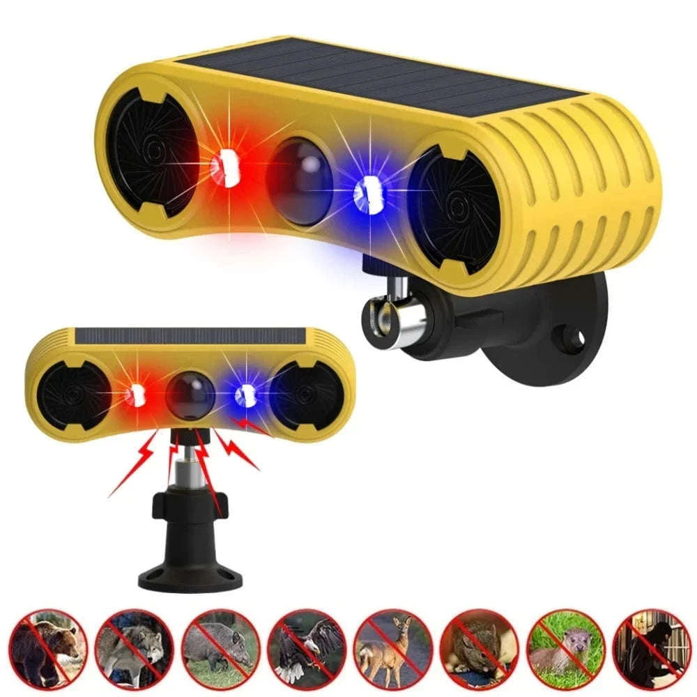 Outdoor Waterproof Solar Motion Alarm Detector 130dB 13-Sound Siren-YELLOW / United States