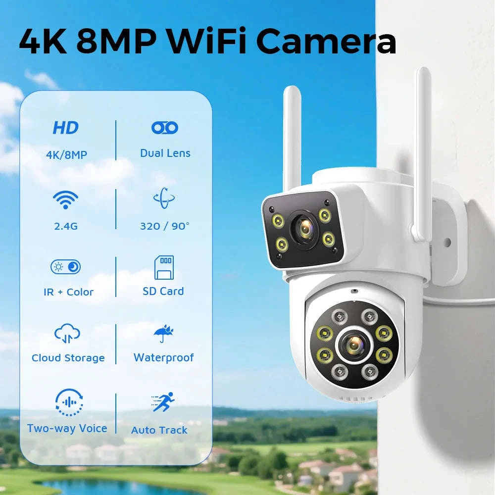 Outdoor Wireless Security Camera 12MP Dual Lens PTZ-6MP NO SD Card / EU Plug / China Mainland