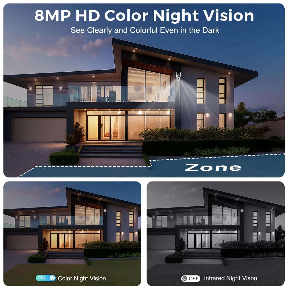 Outdoor Wireless Security Camera 12MP Dual Lens PTZ-6MP NO SD Card / EU Plug / China Mainland