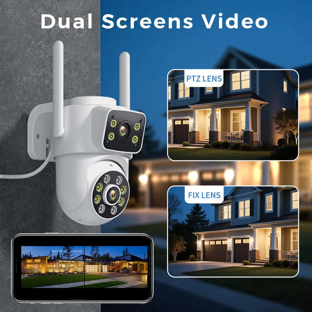 Outdoor Wireless Security Camera 12MP Dual Lens PTZ-6MP NO SD Card / EU Plug / China Mainland
