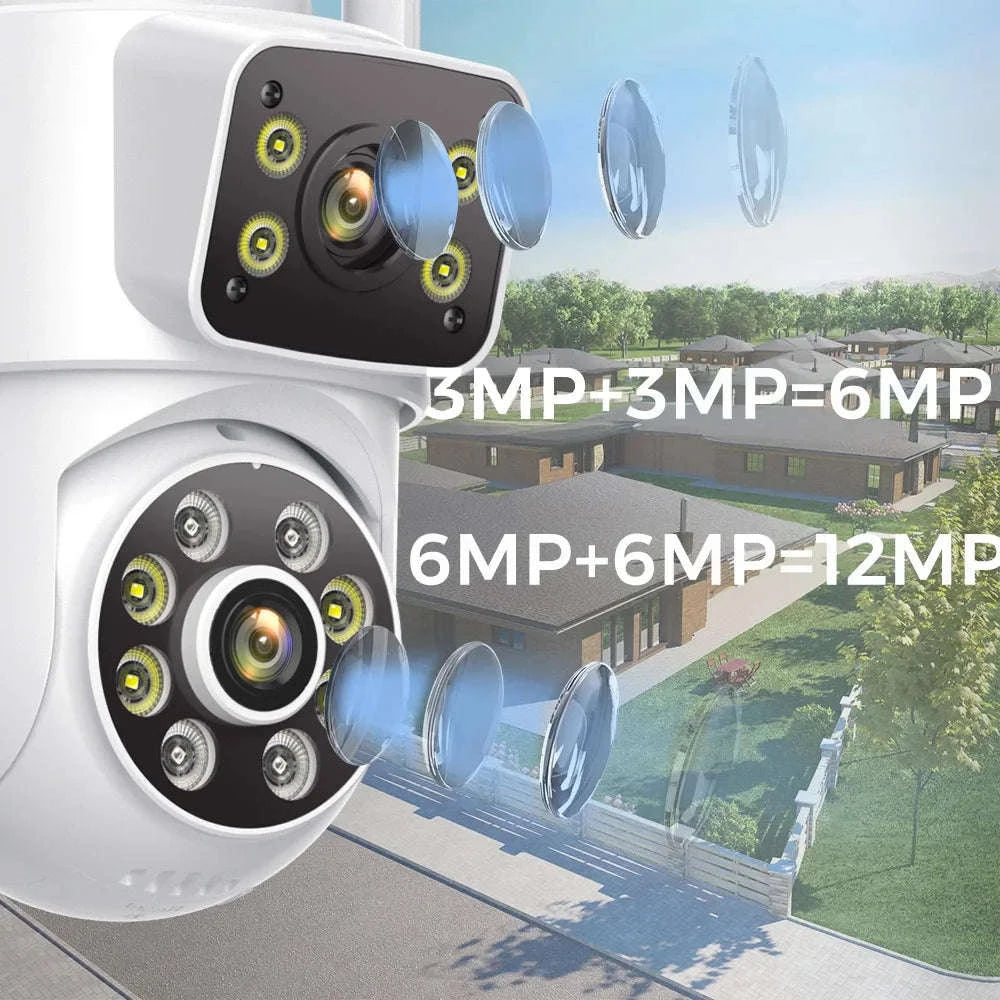 Outdoor Wireless Security Camera 12MP Dual Lens PTZ-6MP NO SD Card / EU Plug / China Mainland