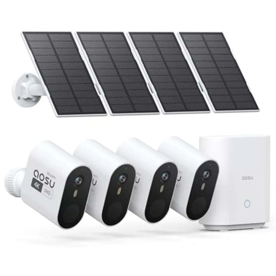 Outdoor Wireless Security Camera System with Solar Power and 3K/5MP-United States / 4CamKit