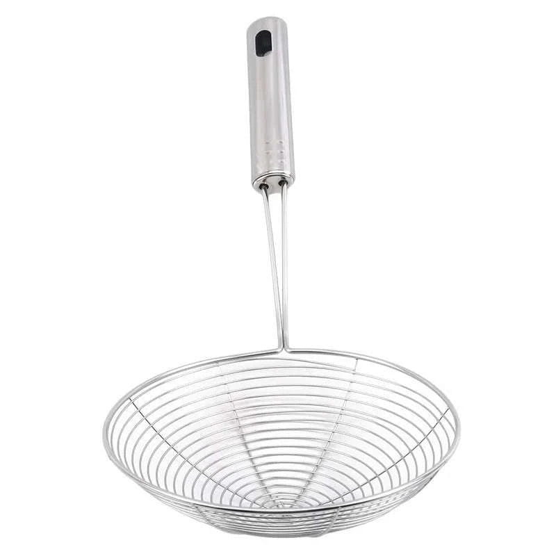 Oval Skimmer Stainless Steel Oil Strainer-silver / 33.5x13cm