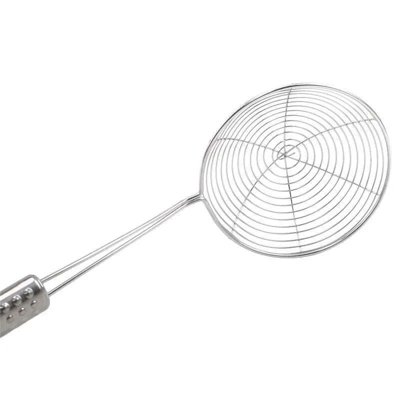 Oval Stainless Steel Oil Strainer for Cleaner Frying-silver / 33.5x13cm