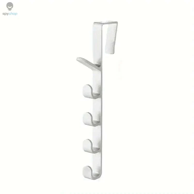 Over-the-Door Hook Organizer, 5-Hook Door Rack for Daily Storage-brown