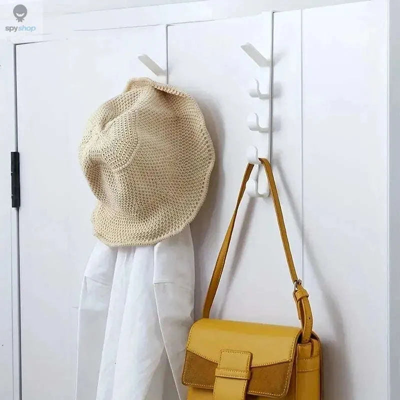 Over-the-Door Hook Organizer – Space-Saving 5-Hook Rack for Everyday Storage-brown