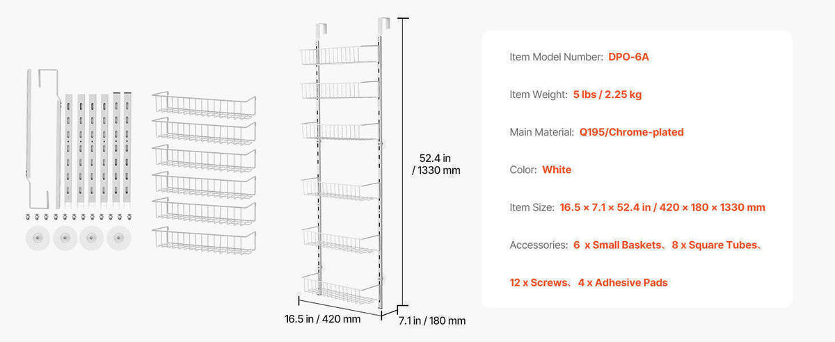 Over the Door Pantry Organizer with Adjustable Shelves-9 layers / Poland