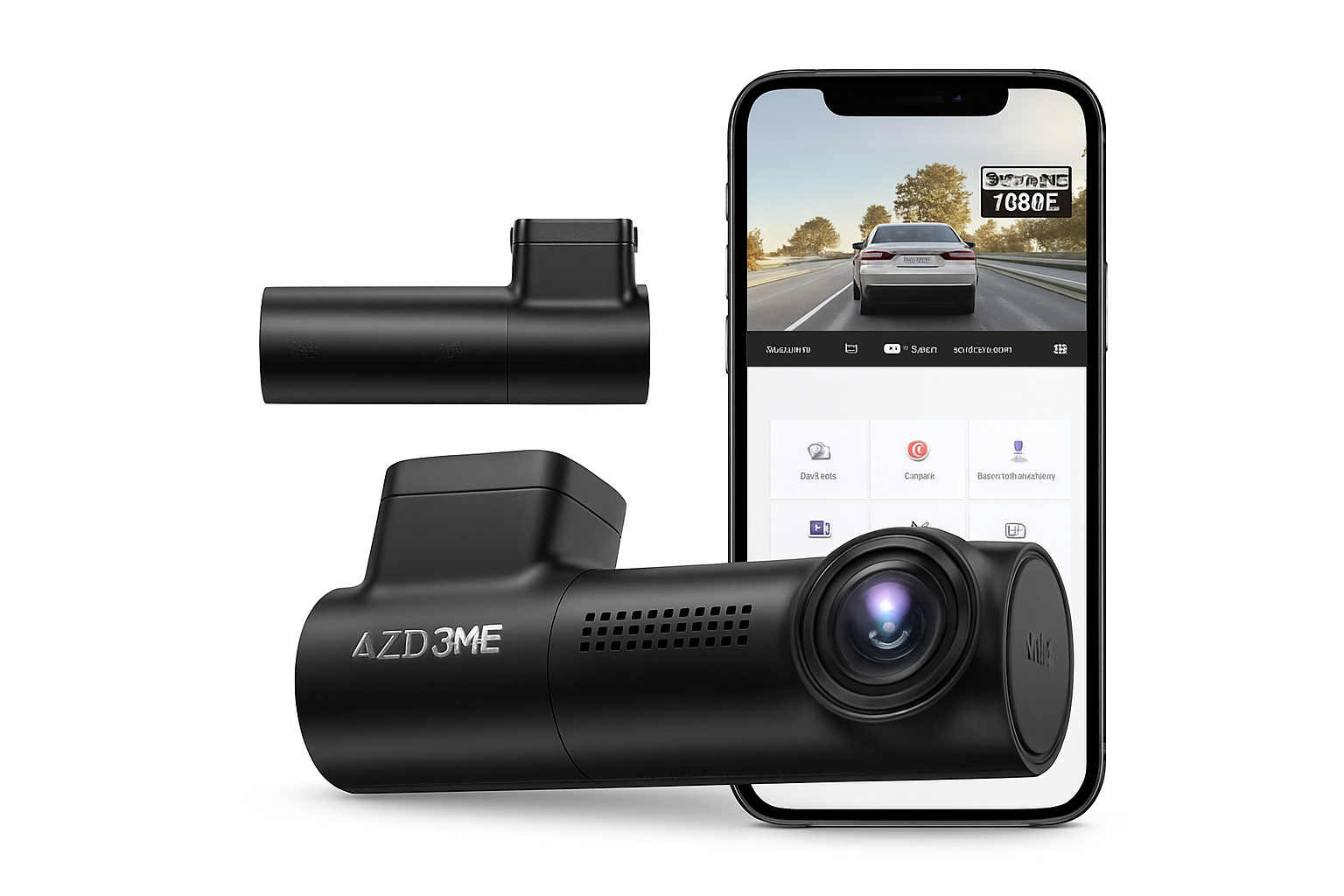 كاميرا داش AZDOME M300 بدقة 1296 بكسل مع واي فاي، تحكم صوتي ووضع ركن السيارة