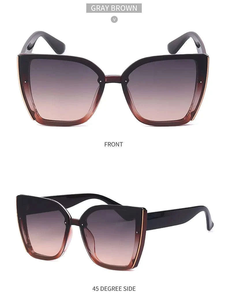 Oversized Cat Eye Sunglasses for Women-C8 Blue / ZS-8713D