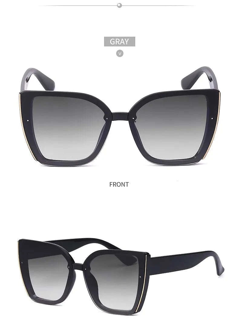 Oversized Cat Eye Sunglasses for Women-C8 Blue / ZS-8713D