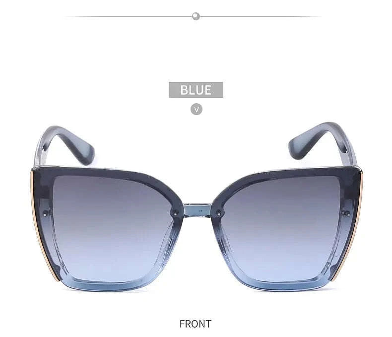 Oversized Cat Eye Sunglasses for Women-C8 Blue / ZS-8713D