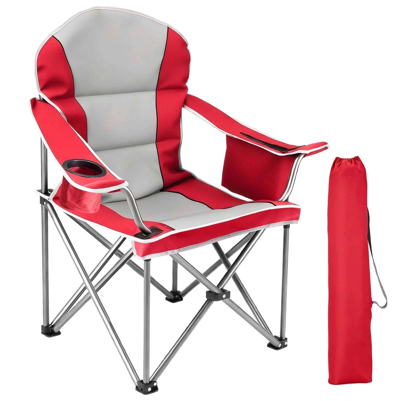 Oversized Heavy Duty Camping Chair 450lbs Folding Chair with Storage-light green / United States