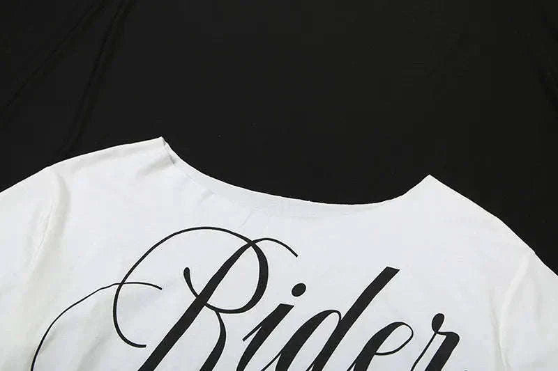 Oversized Off-Shoulder Graphic T-Shirt with Asymmetric Hem-Beige / S