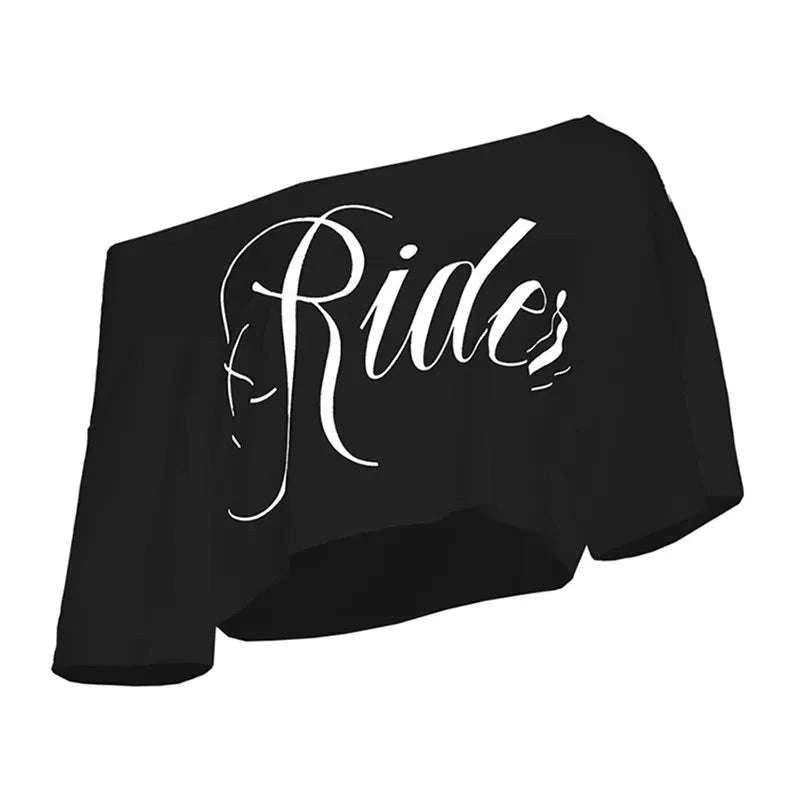 Oversized Off-Shoulder Graphic T-Shirt with Asymmetric Hem-Beige / S