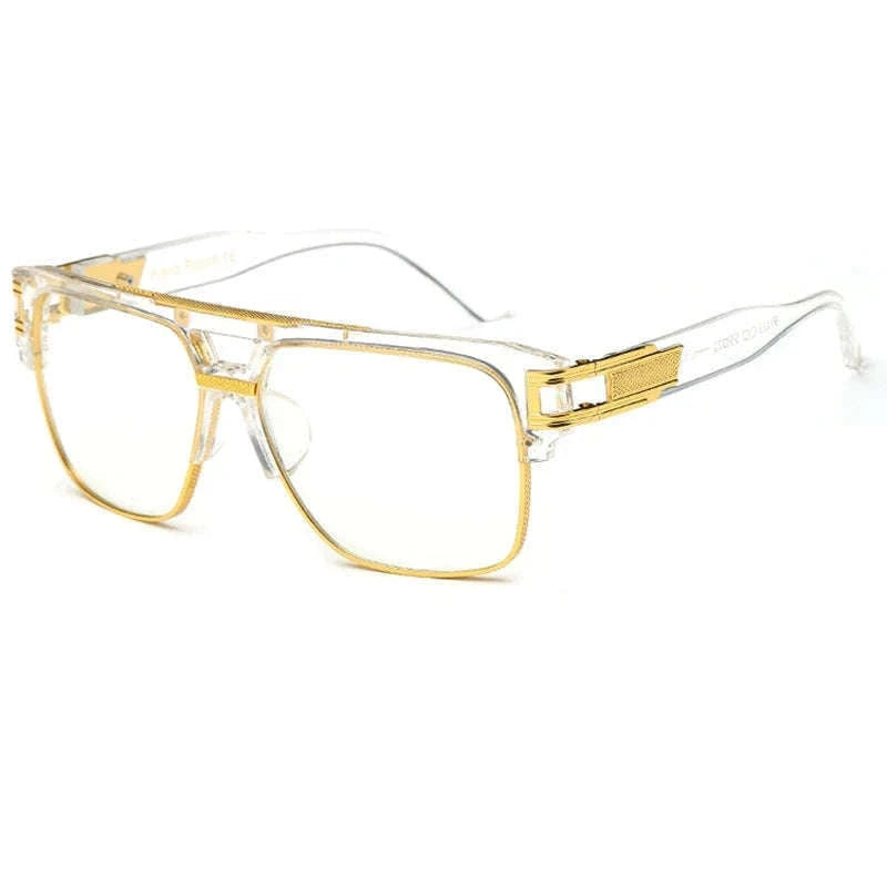 Oversized Square Glasses Frame with Clear Blue Light Lenses-C5 Clear Frame Clear