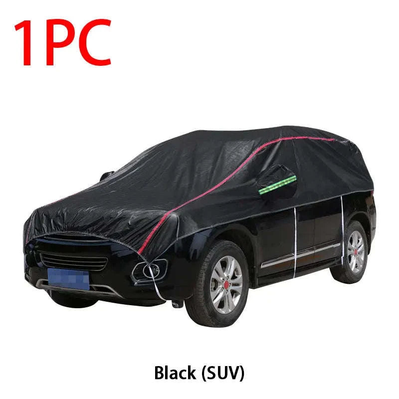 Oxford Cloth Car Cover Indoor/Outdoor Sun Protection Dustproof Waterproof Universal for Sedan SUV-SUV Silver
