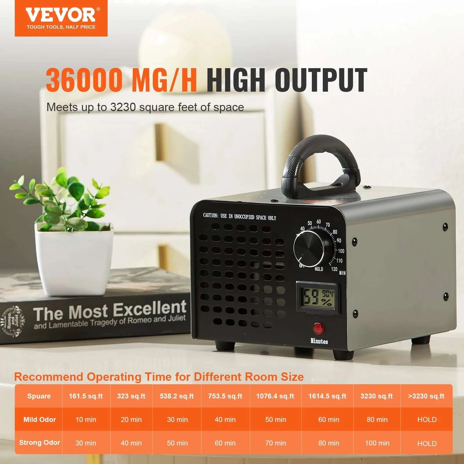 Ozone Generator Air Purifier 12000–36000mg/h Odor Remover-12000mg / United States