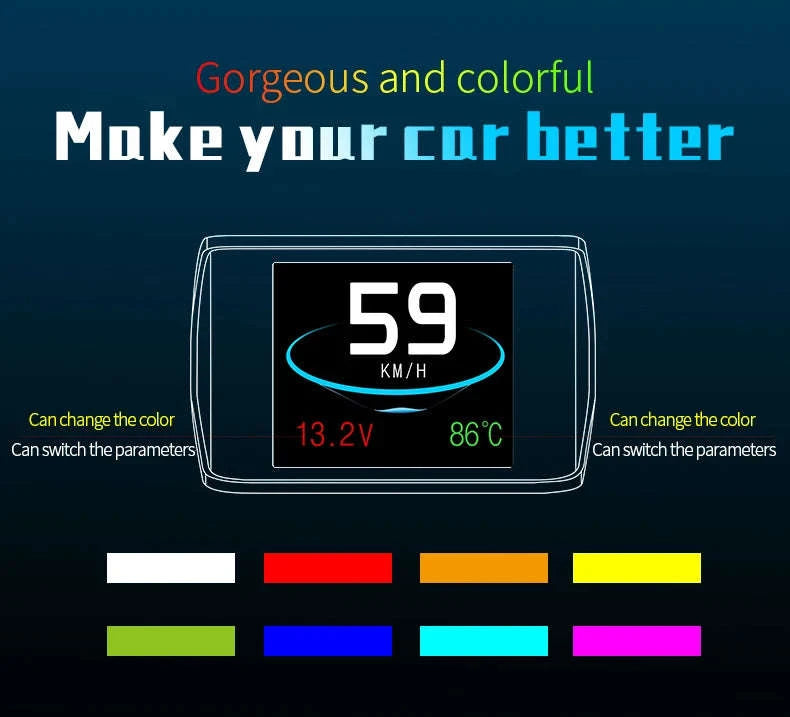 P10 Head Up Display OBD2 Digital Speedometer-Default Title