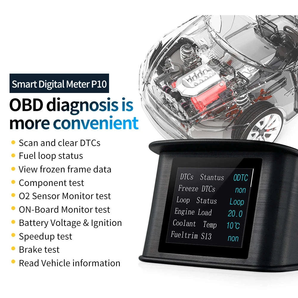 P10 Head Up Display OBD2 Digital Speedometer-Default Title