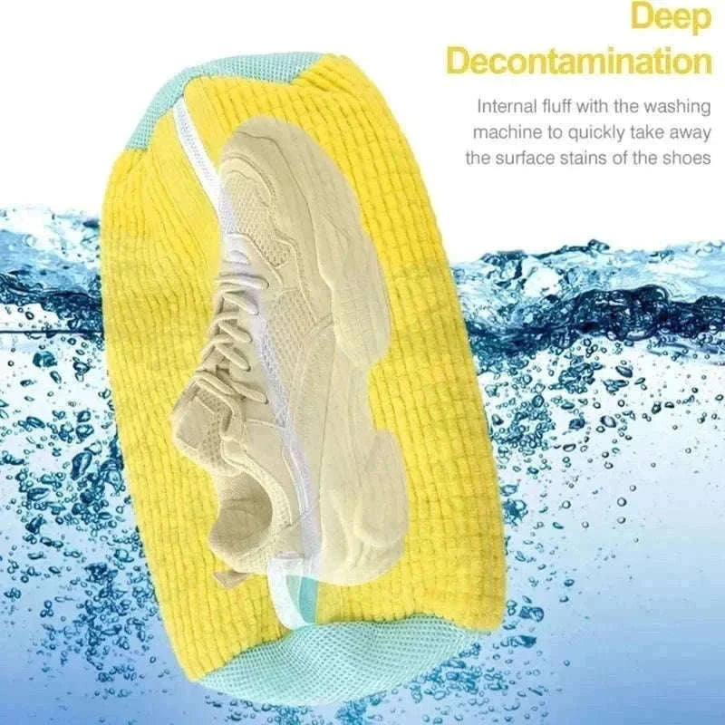 Padded Net Shoe Laundry Bag for Gentle Shoe Washing-1PCS-yellow