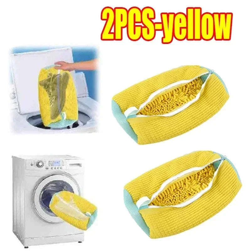 Padded Net Shoe Laundry Bag for Gentle Shoe Washing-1PCS-yellow