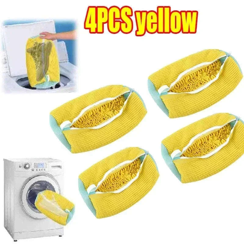 Padded Net Shoe Laundry Bag for Gentle Shoe Washing-1PCS-yellow