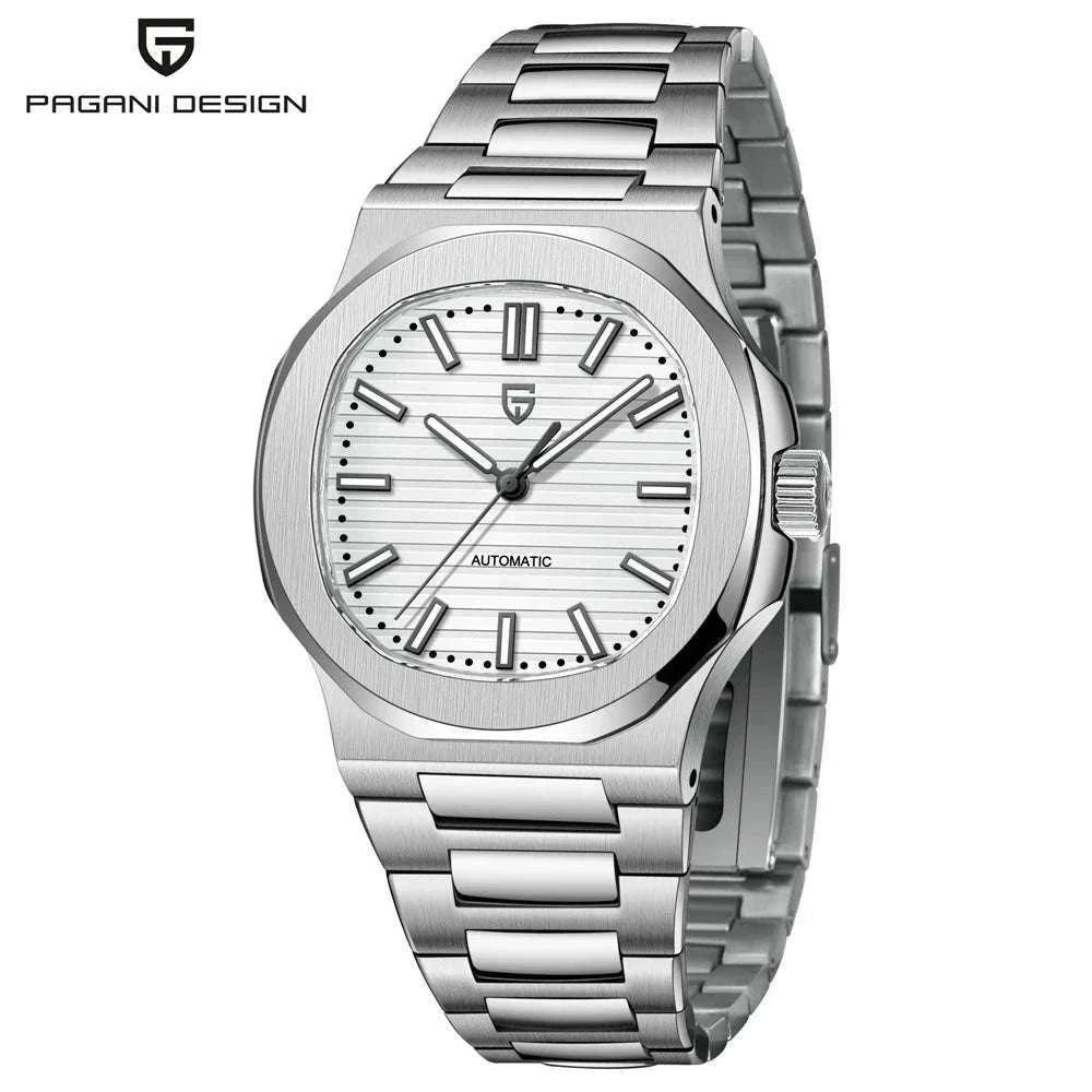 Pagani Design 40MM Automatic Men's Watch with Sapphire Glass-Ice Blue / france