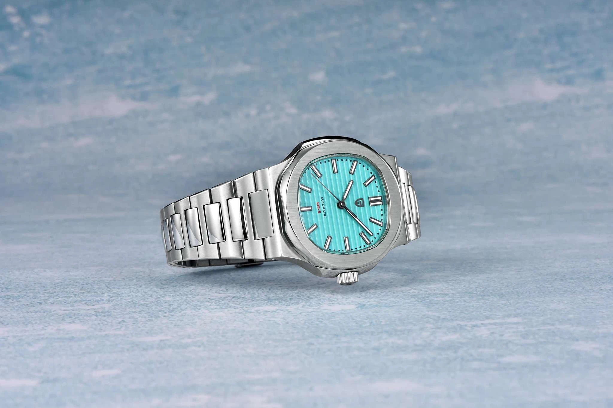 Pagani Design 40MM Automatic Men's Watch with Sapphire Glass-Ice Blue / france