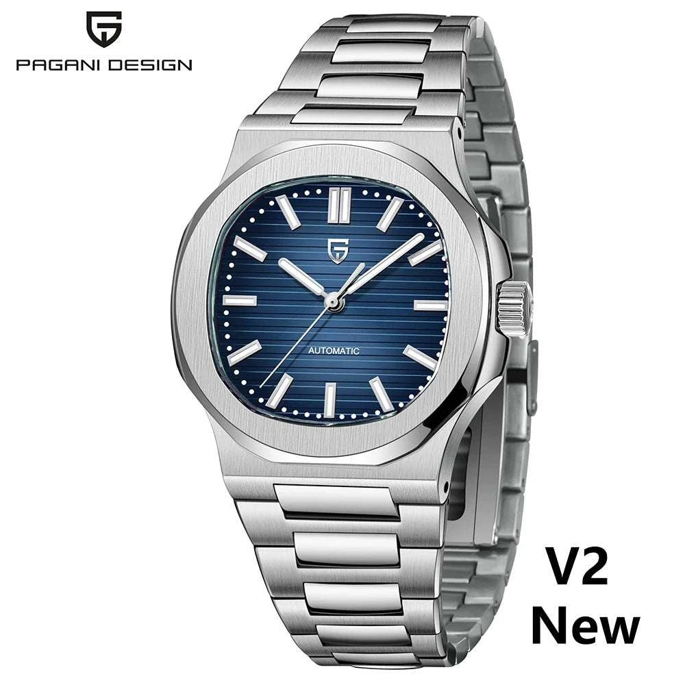 Pagani Design 40MM Automatic Men's Watch with Sapphire Glass-Ice Blue / france