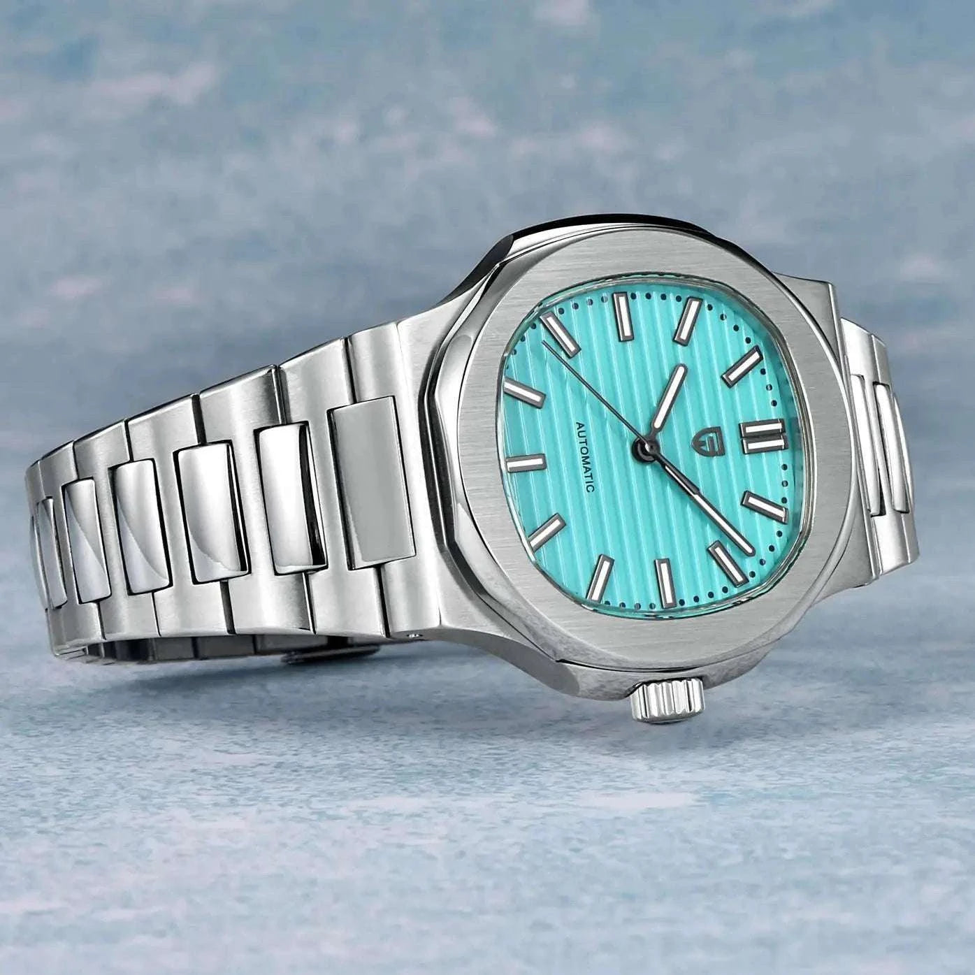Pagani Design 40MM Automatic Men's Watch with Sapphire Glass-Ice Blue / france