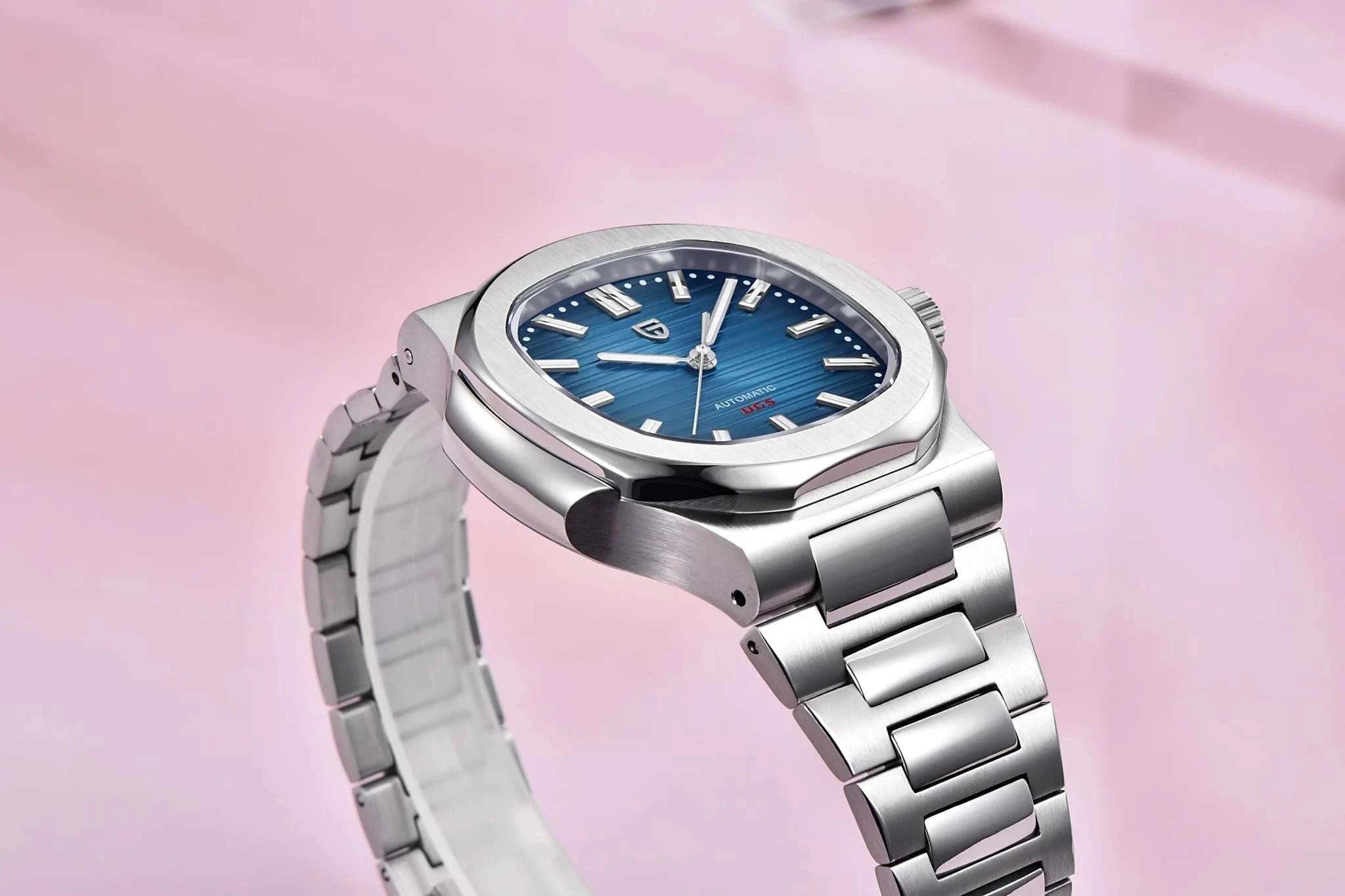 Pagani Design 40MM Automatic Men's Watch with Sapphire Glass-Ice Blue / france