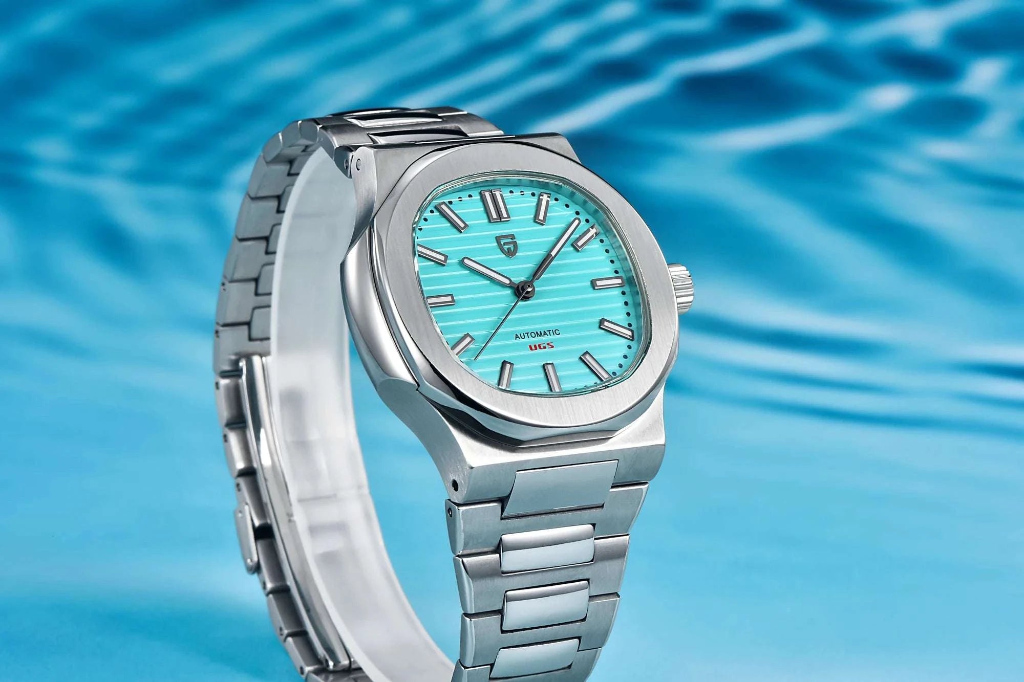 Pagani Design 40MM Automatic Men's Watch with Sapphire Glass-Ice Blue / france