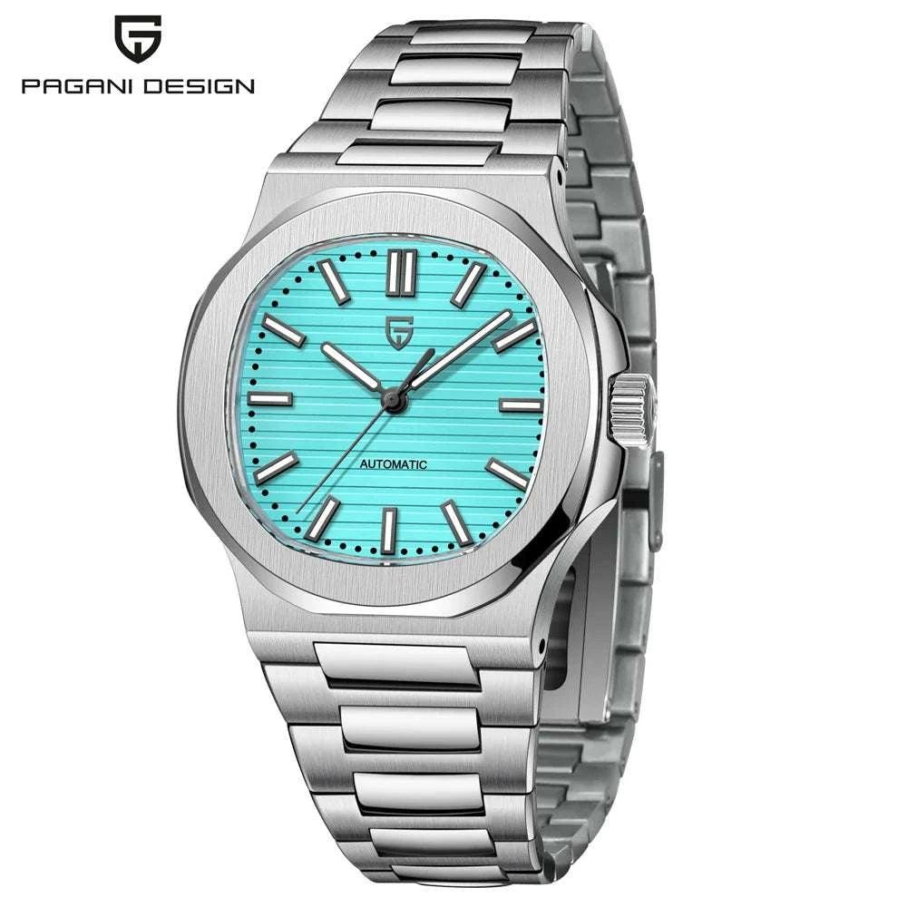 Pagani Design 40MM Automatic Men's Watch with Sapphire Glass-Ice Blue / france
