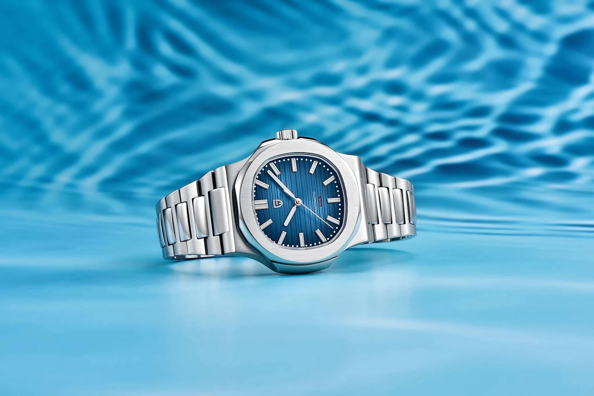 Pagani Design 40MM Automatic Men's Watch with Sapphire Glass-Ice Blue / france