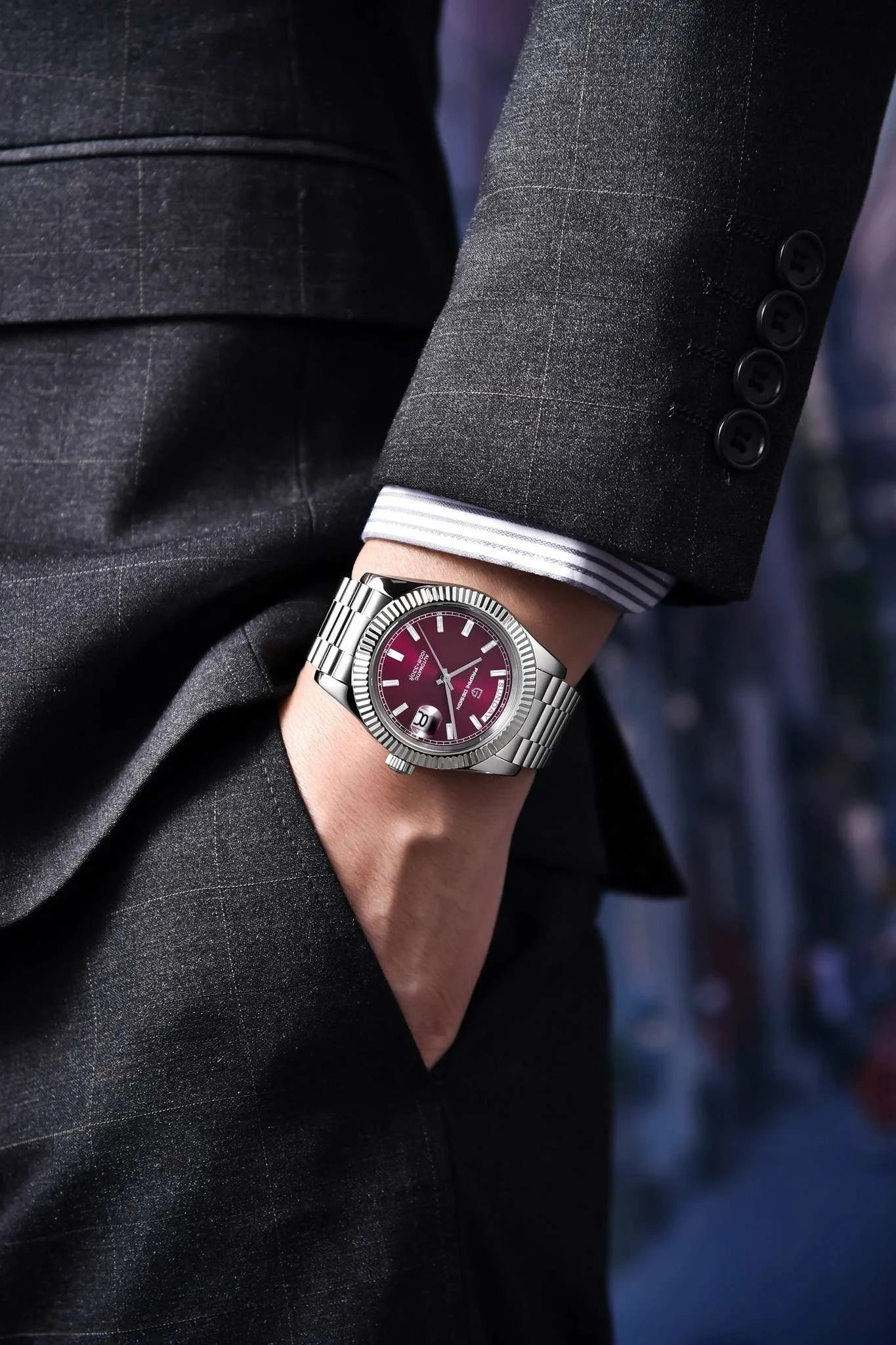 Pagani Design Automatic Gold Watch 40MM Sapphire Steel Waterproof-Rose Gold Green / Italy
