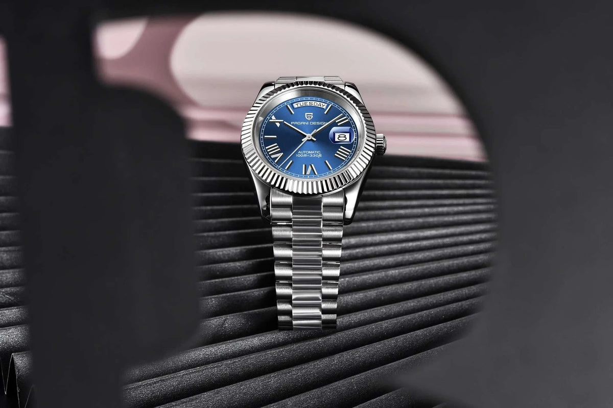 Pagani Design Automatic Gold Watch 40MM Sapphire Steel Waterproof-Rose Gold Green / Italy