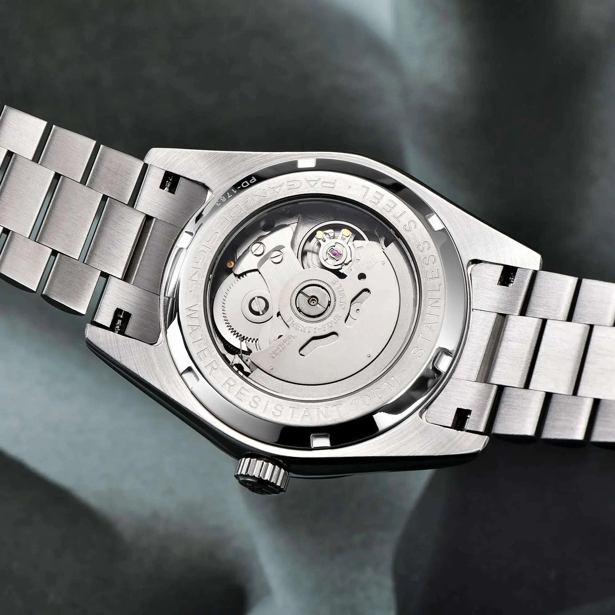 Pagani Design Automatic Gold Watch 40MM Sapphire Steel Waterproof-Rose Gold Green / Italy