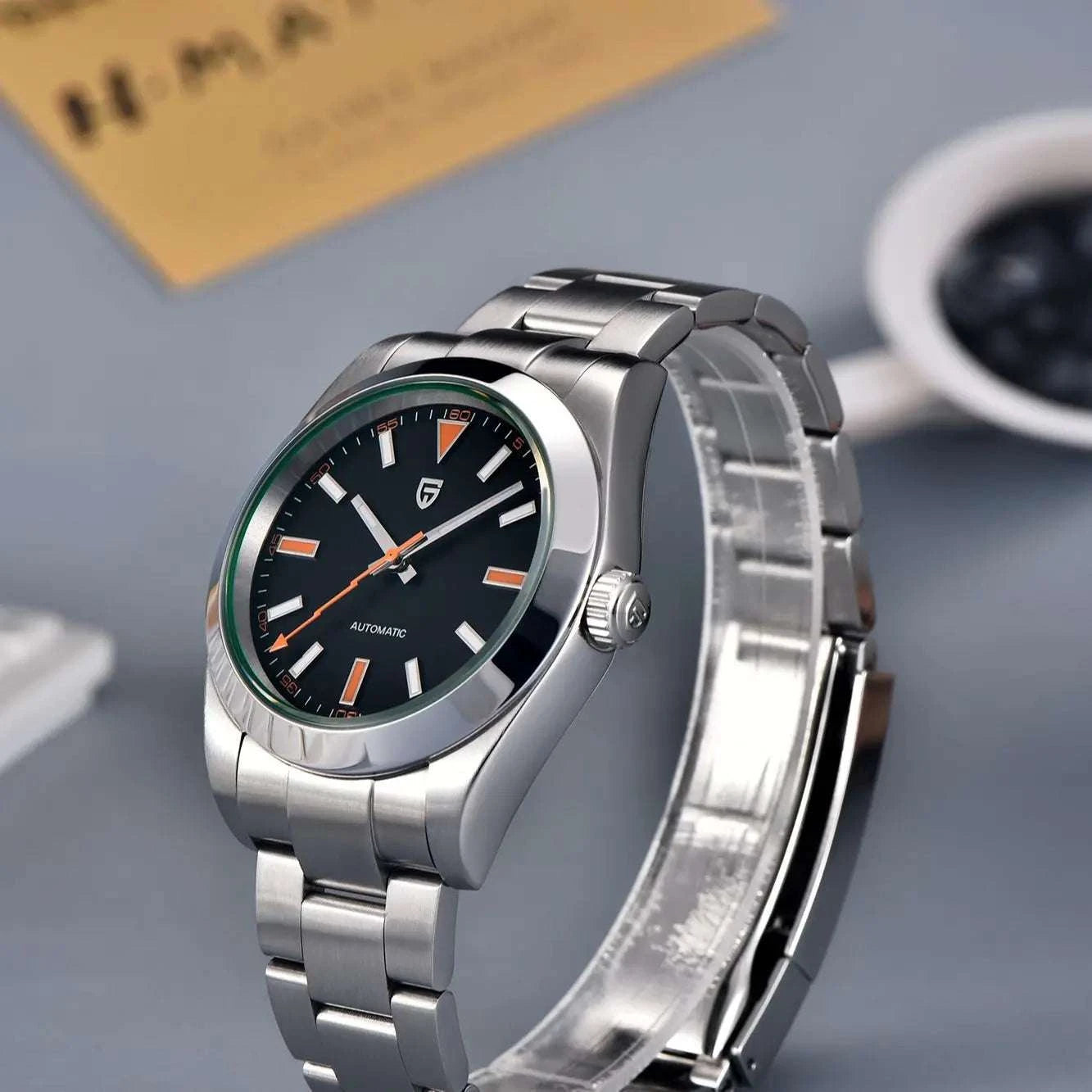 Pagani Design Automatic Men's Watch Green Dial Sapphire Crystal-Black / Japan NH35A Movt / UNITED KINGDOM