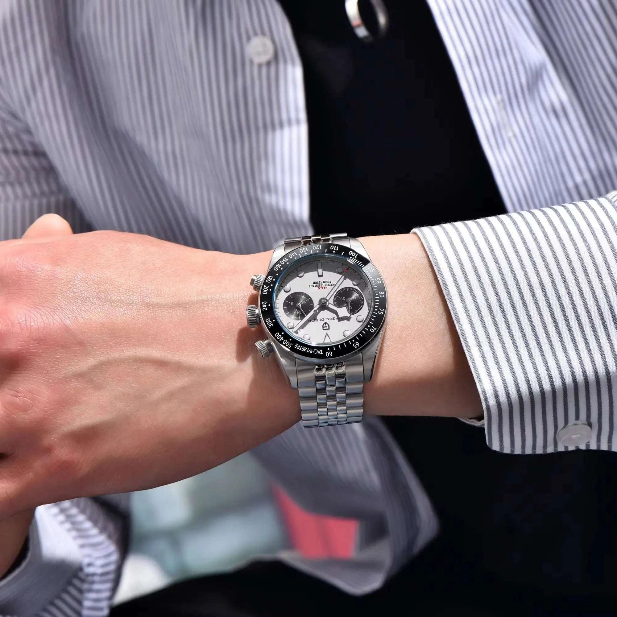 Pagani Design BB Panda Chronograph Men's Watch 100M Waterproof-Blue / United States