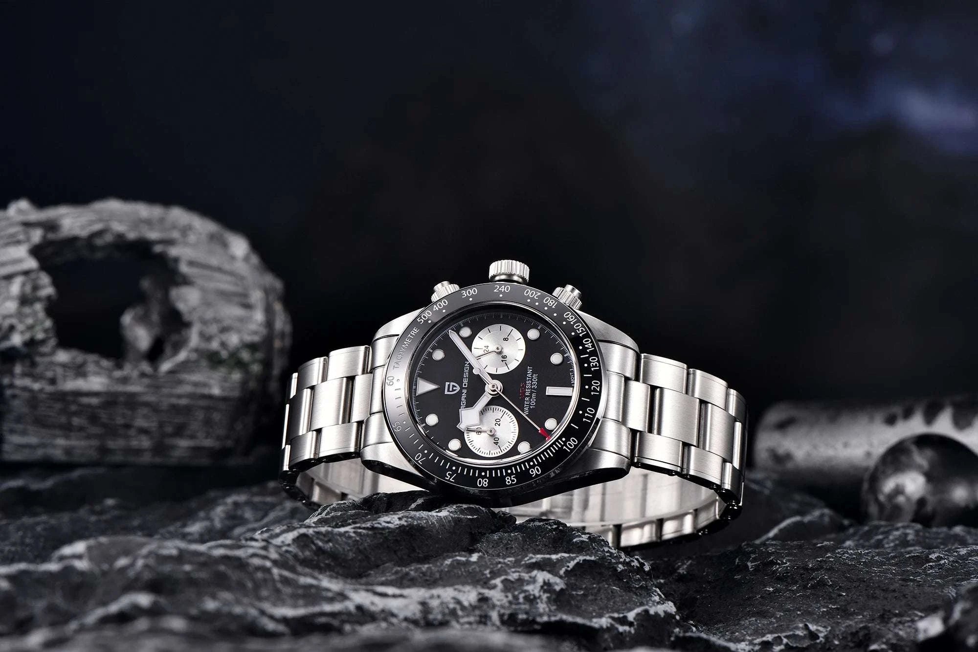 Pagani Design BB Panda Chronograph Men's Watch 100M Waterproof-Blue / United States