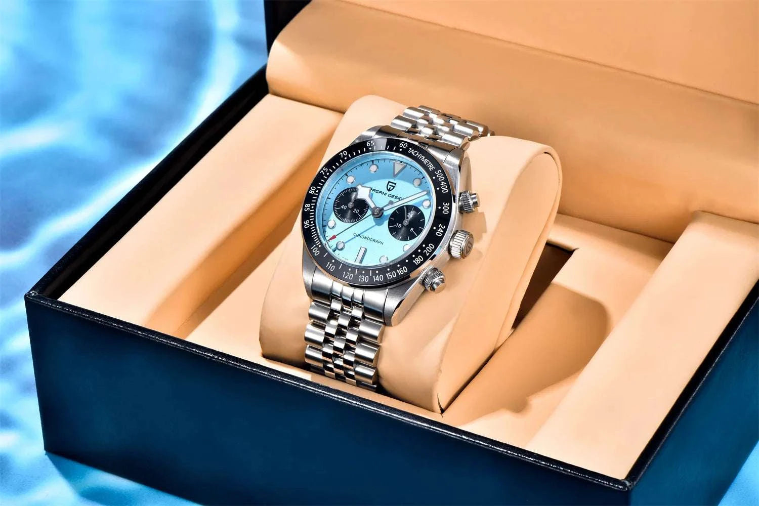 Pagani Design BB Panda Chronograph Watch Stainless Steel 100M-White / United States