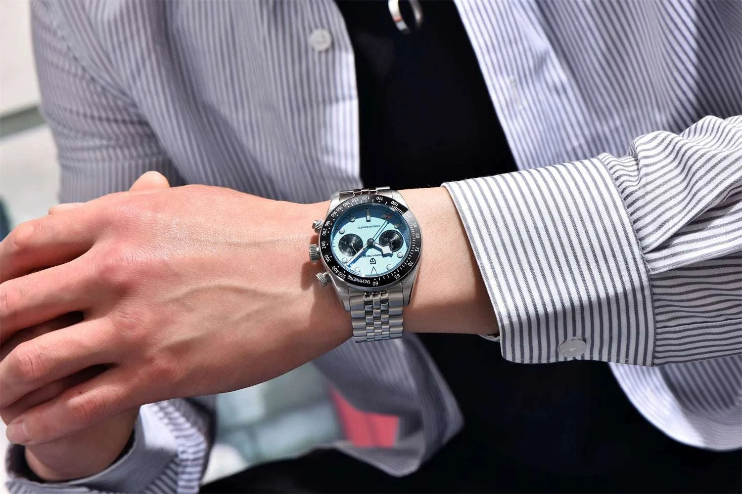 Pagani Design BB Panda Chronograph Watch Stainless Steel 100M-White / United States
