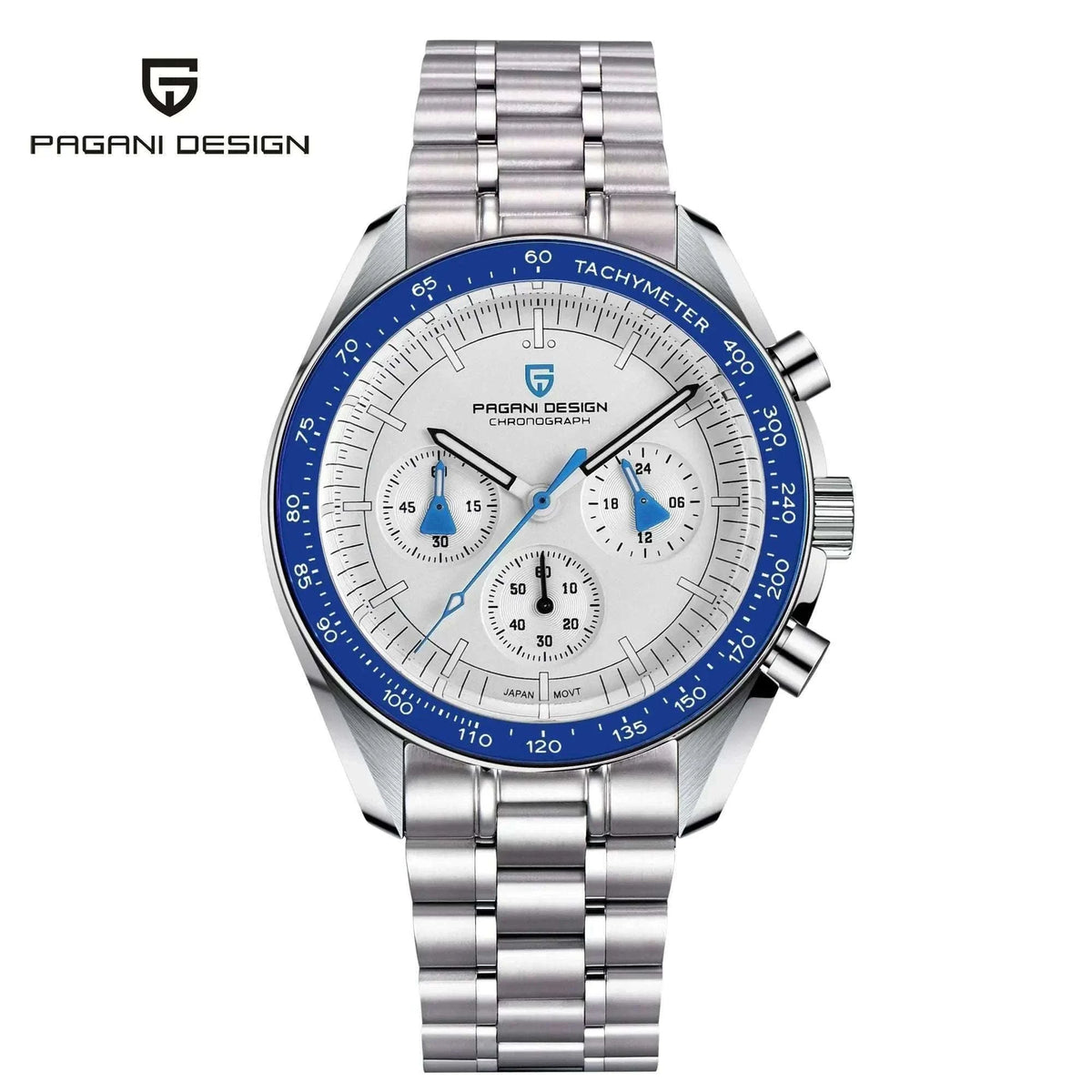 Pagani Design Chronograph Men’s Watch Sapphire Quartz 100M Water-Black / france
