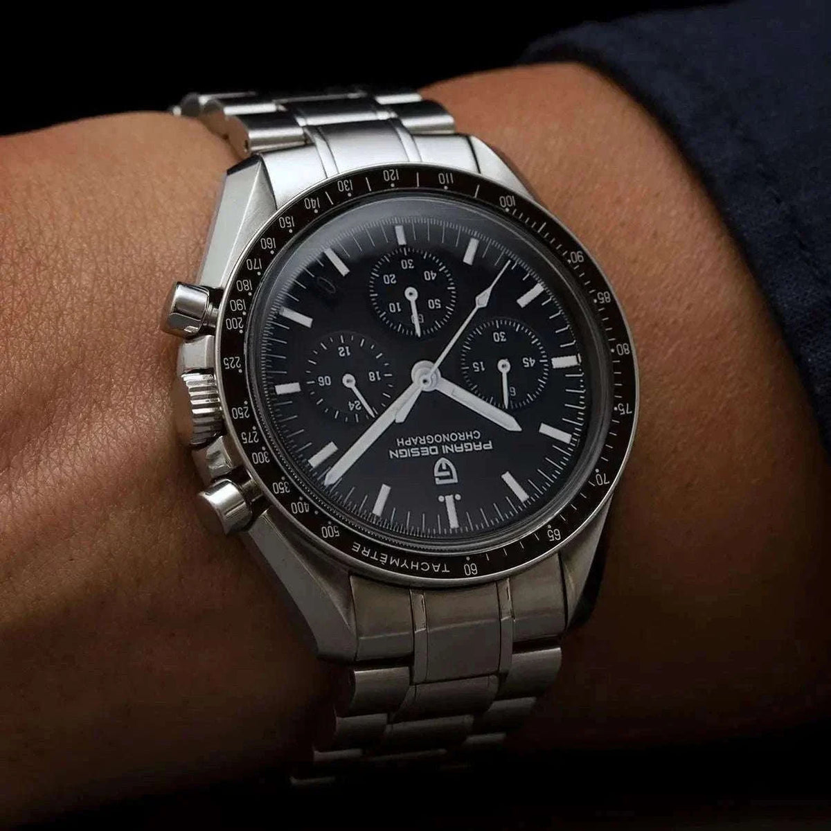 Pagani Design Chronograph Men’s Watch Sapphire Quartz 100M Water-Black / france