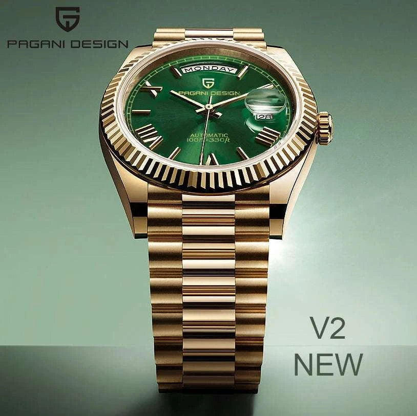 Pagani Design DD36 Automatic Watch 36mm Sapphire Steel 10Bar-Gold / france