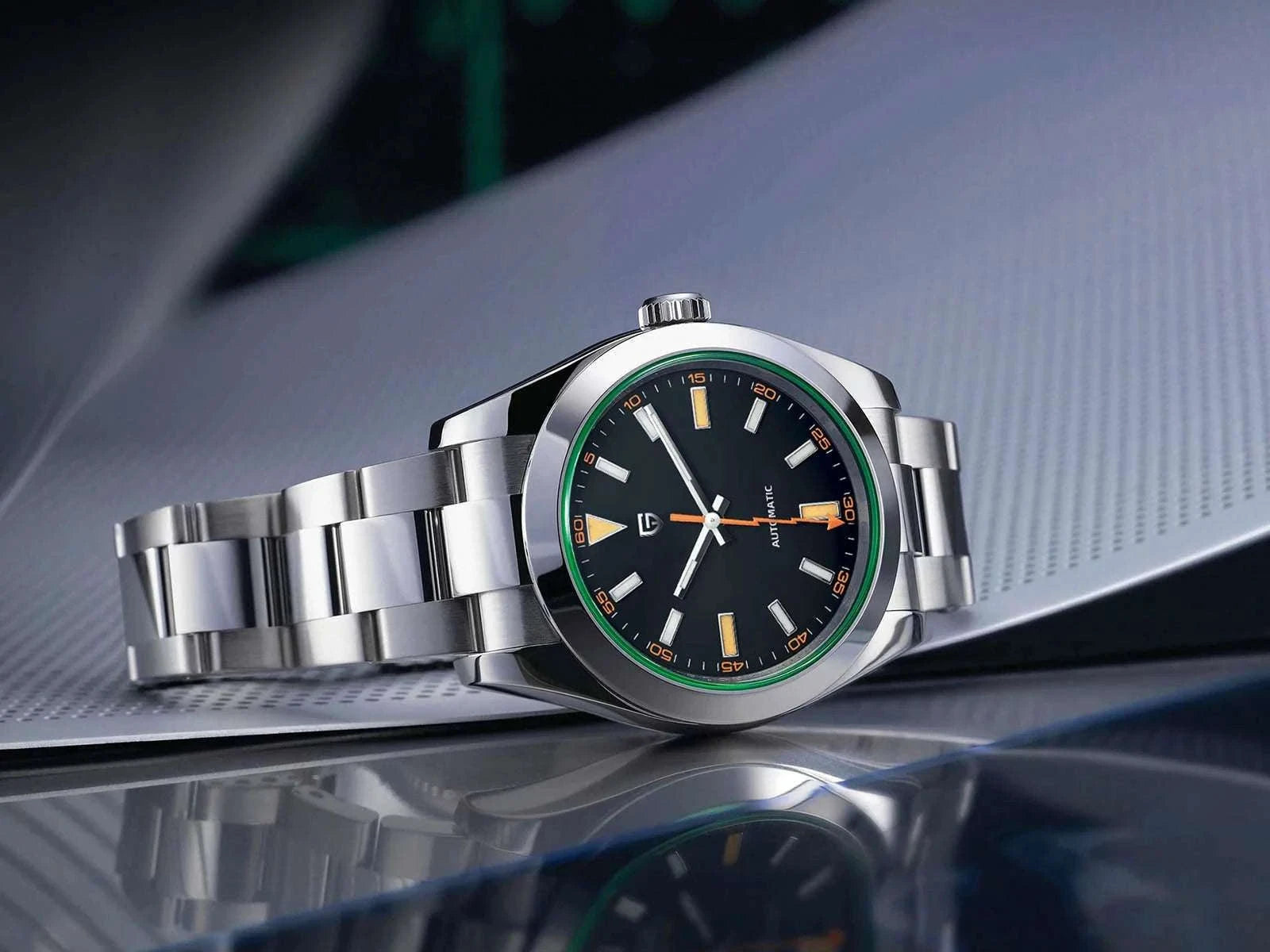 Pagani Design Green Sapphire Automatic Watch Stainless Steel 100M-Blue / TMI NH35A / spain