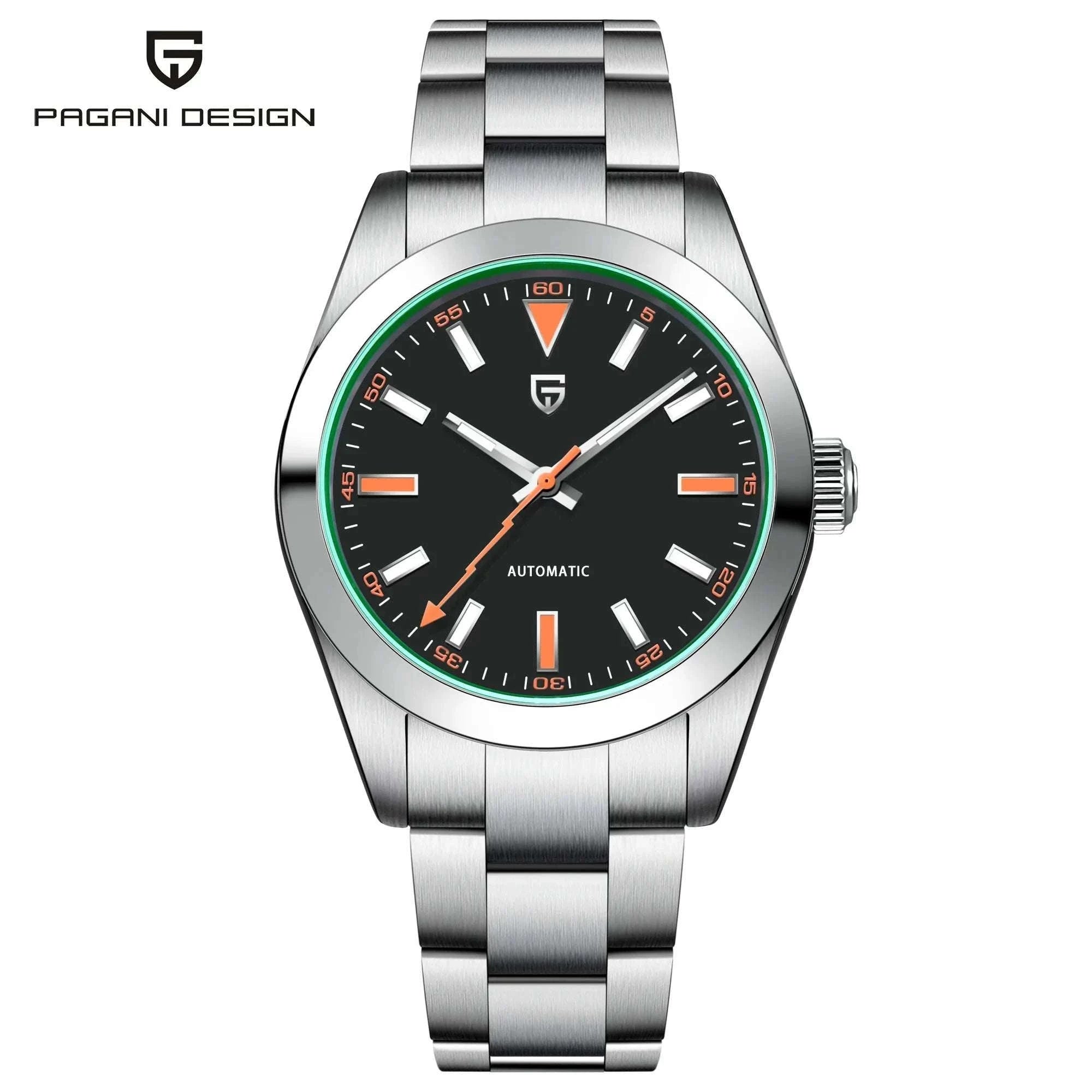 Pagani Design Green Sapphire Automatic Watch Stainless Steel 100M-Blue / TMI NH35A / spain