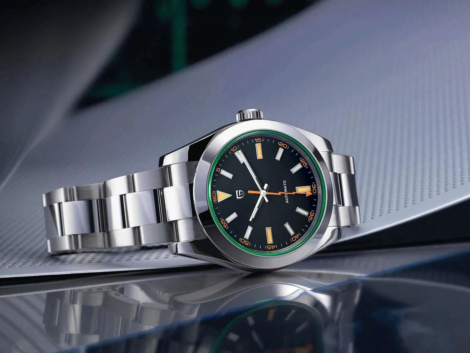Pagani Design Green Sapphire Automatic Watch Stainless Steel 100M-Blue / TMI NH35A / spain
